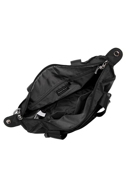 Smart Bags Koyu Gri Kadın Omuz ve Spor Çantası Hafif Kumaş Uzun Askılı Çok Cepli
