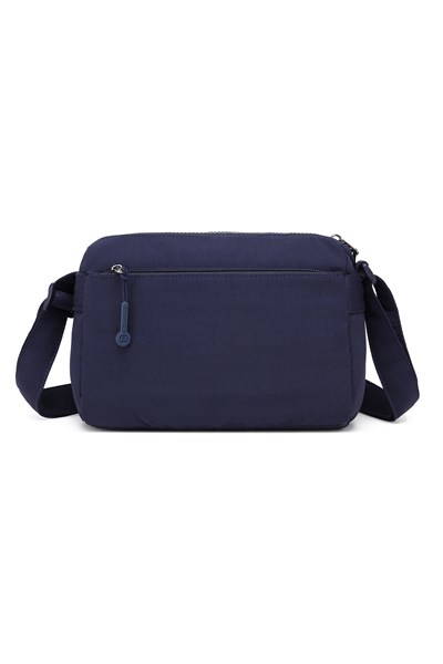 Smart Bags Lacivert Kadın Omuz Çantası Hafif Kumaş Çok Cepli Çapraz Uzun Askılı