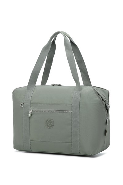 Smart Bags Orta Boy Su Geçirmez Extra Hafif Krınkıl Kumaş El Valizi ve Spor Çantası Yeşil