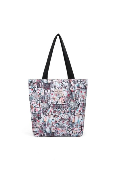 Smart Bags Printed Edition Kadın Günlük Hafif Kumaş Omuz Çantası Grafiti