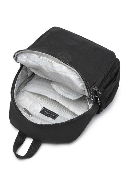 Smart Su Geçirmez Krınkıl Kumaş Tablet Bölmeli Orta Boy Kadın Günlük Sırt Çantası Jeans Mavi