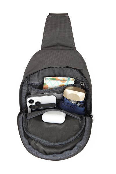 Smart Unisex Body Bag Tasarım Vücut Sırt ve Göğüs Çantası Ayarlanabilir Askılı Gri