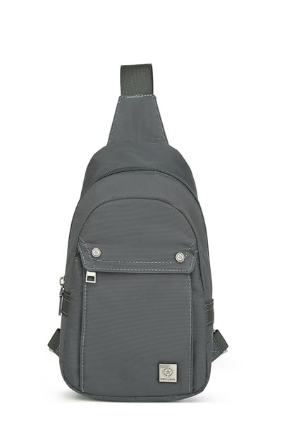 Smart Unisex Body Bag Tasarım Vücut Sırt ve Göğüs Çantası Ayarlanabilir Askılı Gri