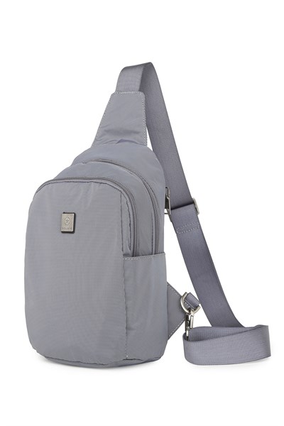 Smart Unisex Body Bag Tasarım Vücut Sırt ve Göğüs Çantası Ayarlanabilir Askılı Gri