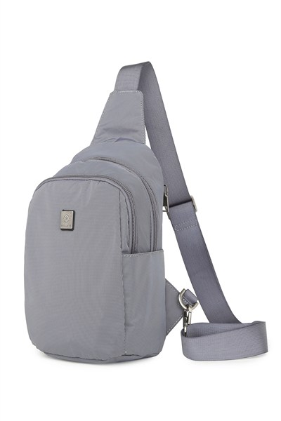 Smart Unisex Body Bag Tasarım Vücut Sırt ve Göğüs Çantası Ayarlanabilir Askılı Gri