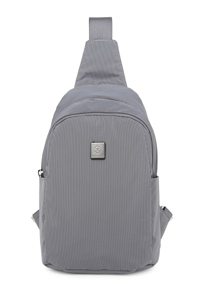 Smart Unisex Body Bag Tasarım Vücut Sırt ve Göğüs Çantası Ayarlanabilir Askılı Gri