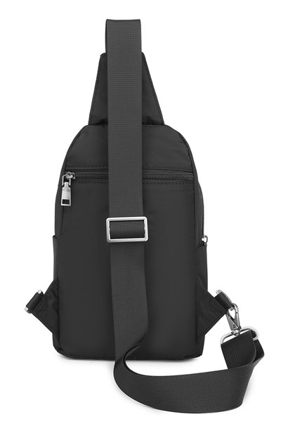 Smart Unisex Body Bag Tasarım Vücut Sırt ve Göğüs Çantası Ayarlanabilir Askılı Siyah