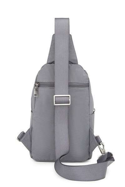 Smart Unisex Body Bag Tasarım Vücut Sırt ve Göğüs Çantası Ayarlanabilir Askılı Gri