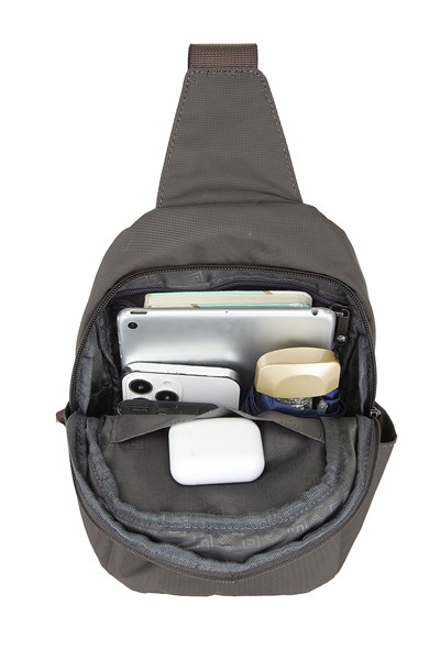 Smart Unisex Body Bag Tasarım Vücut Sırt ve Göğüs Çantası Ayarlanabilir Askılı Gri