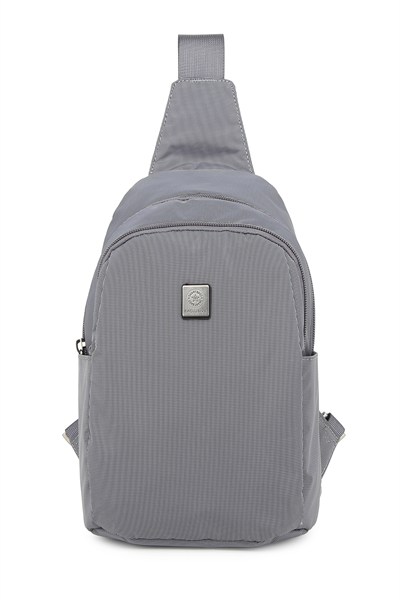 Smart Unisex Body Bag Tasarım Vücut Sırt ve Göğüs Çantası Ayarlanabilir Askılı Gri