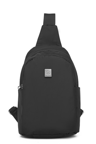 Smart Unisex Body Bag Tasarım Vücut Sırt ve Göğüs Çantası Ayarlanabilir Askılı Siyah