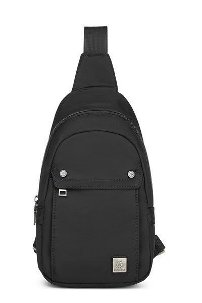 Smart Unisex Body Bag Tasarım Vücut Sırt ve Göğüs Çantası Ayarlanabilir Askılı Siyah