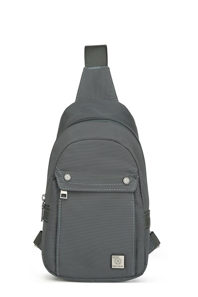 Smart Unisex Body Bag Tasarım Vücut Sırt ve Göğüs Çantası Ayarlanabilir Askılı Gri