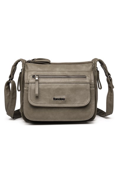 Yıkama Deri Postacı Askılı Kadın Çantası 21-K Barcelona 1934