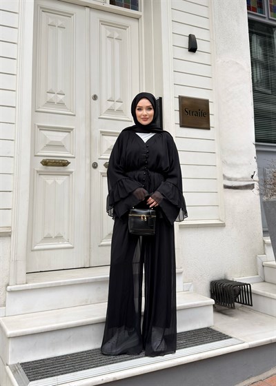 Celine Şifon Takım | Siyah