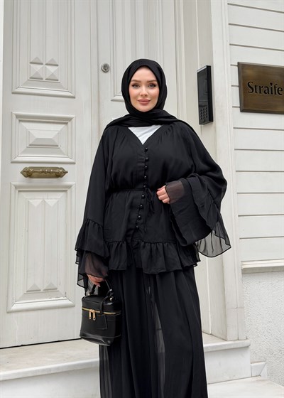Celine Şifon Takım | Siyah