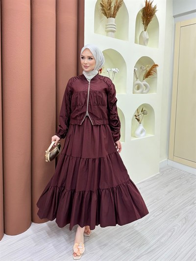 Lume Etekli Takım Bordo