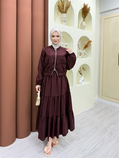 Lume Etekli Takım Bordo