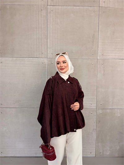MAREN KADİFE BOMBER CEKET BORDO
