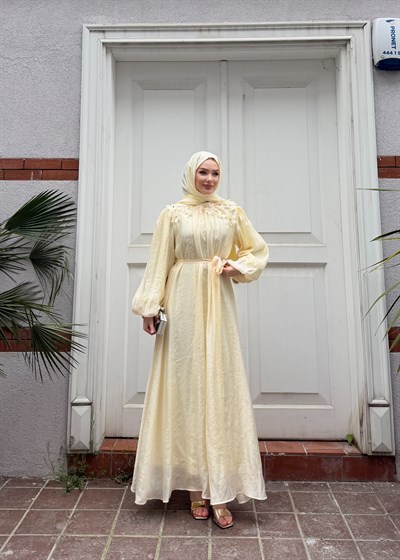 Navy Elbise | Sarı
