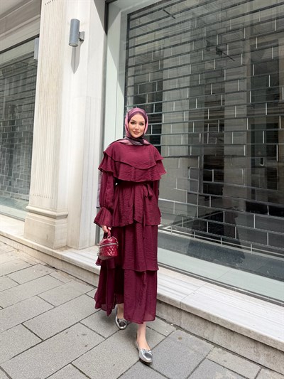 Nolya Elbise Bordo