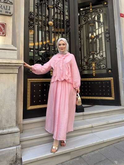 Orchild Fırfırlı Etekli Takım | Pembe