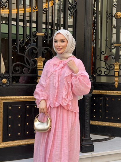 Orchild Fırfırlı Etekli Takım | Pembe
