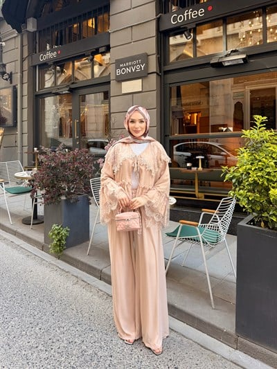 Swan Dantel Detaylı Takım | Bej