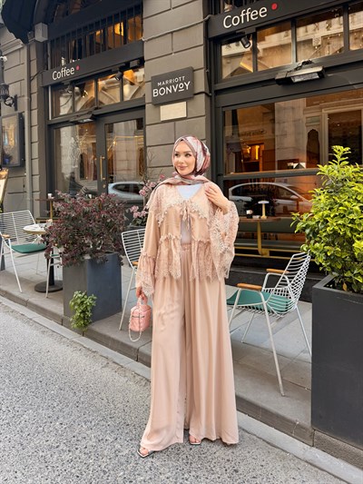 Swan Dantel Detaylı Takım | Bej