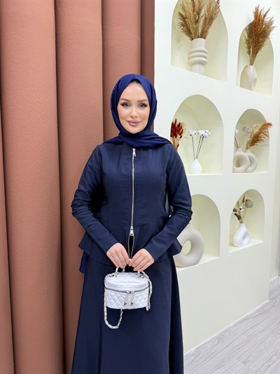 Velina Etekli Takım Lacivert