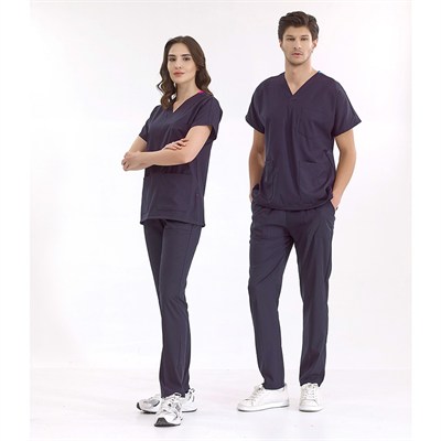 BOYUN ASKI İPİ SETİ HEDİYELİ Lacivert Dr. Greys Doktor Hemşire Medikal Scrubs Takım Lüks Likralı Kumaş BOYUN ASKI İPİ SETİ HEDİYELİ