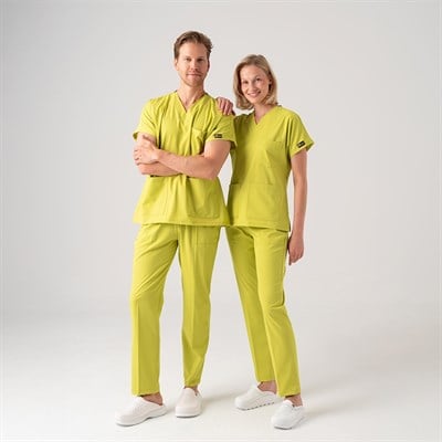 Neon Yeşil Dr. Greys Doktor Hemşire Medikal Scrubs Takım Best Likralı Kumaş