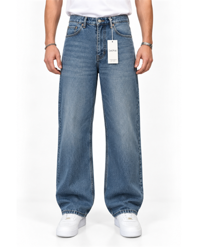 LACİVERT YIKAMA EFEKTLİ EXTRA BAGGY JEANS
