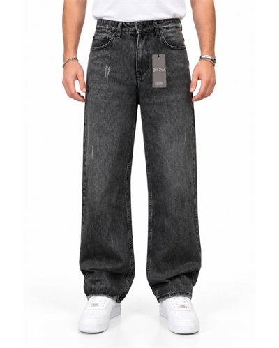 SİYAH YIKAMA EFEKTLİ TIRNAKLI EXTRA BAGGY JEANS