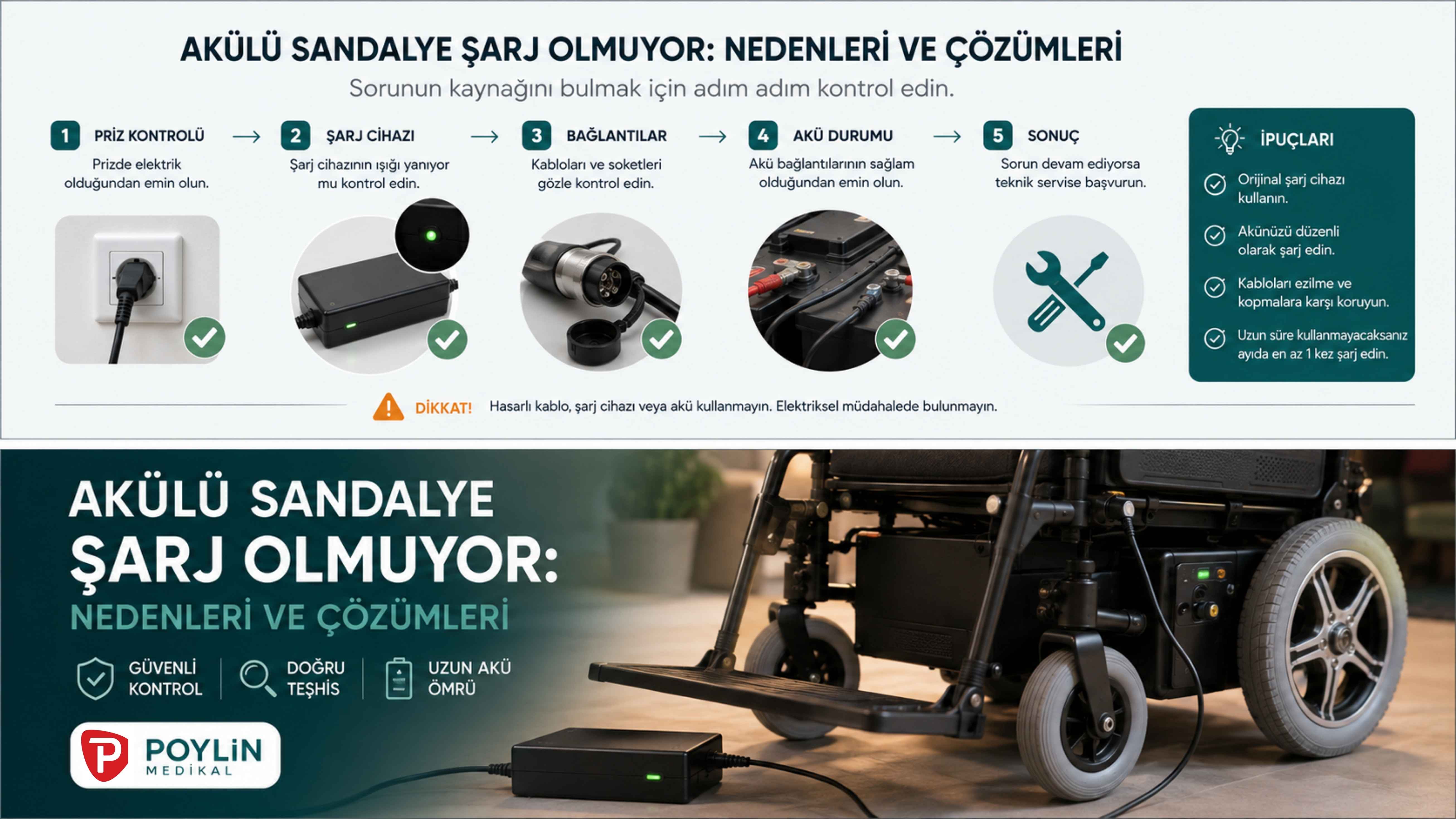 Akülü sandalye şarj olmuyor sorunlarının nedenleri ve çözümleri