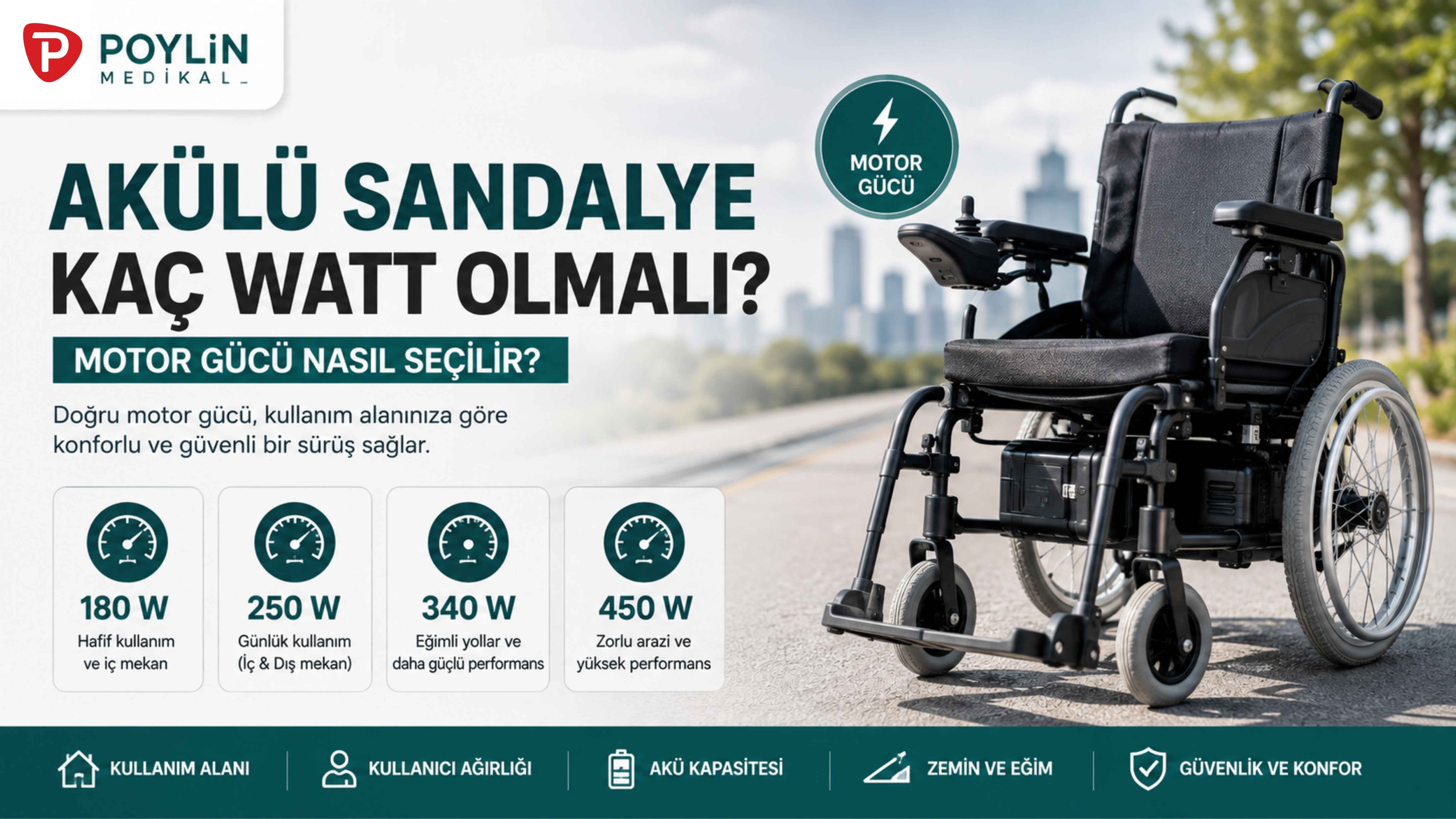 Akülü sandalye motor gücü ve watt seçimi