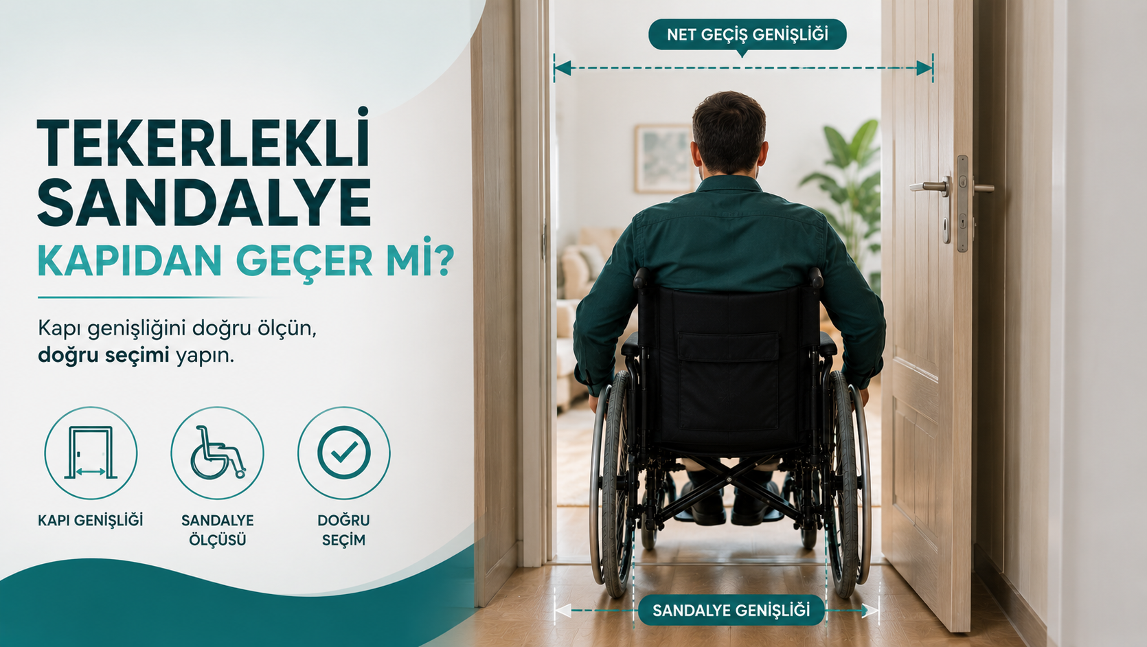 Tekerlekli sandalye ile kapı genişliğinin kontrol edilmesi