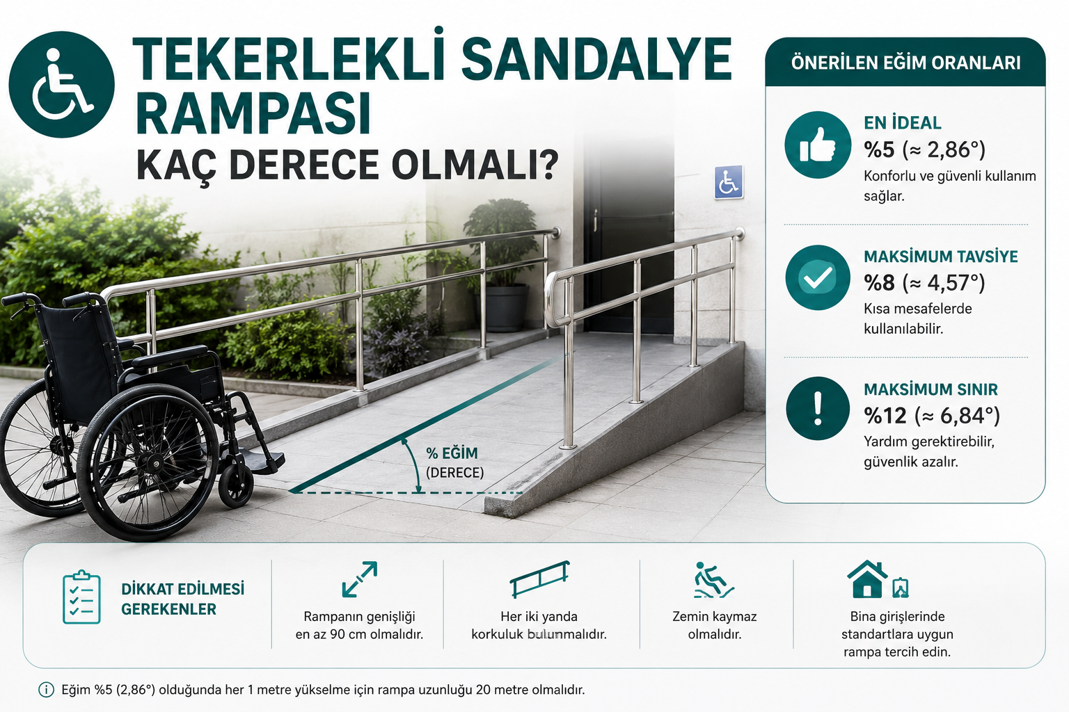 Tekerlekli Sandalye Rampası Kaç Derece Olmalı?