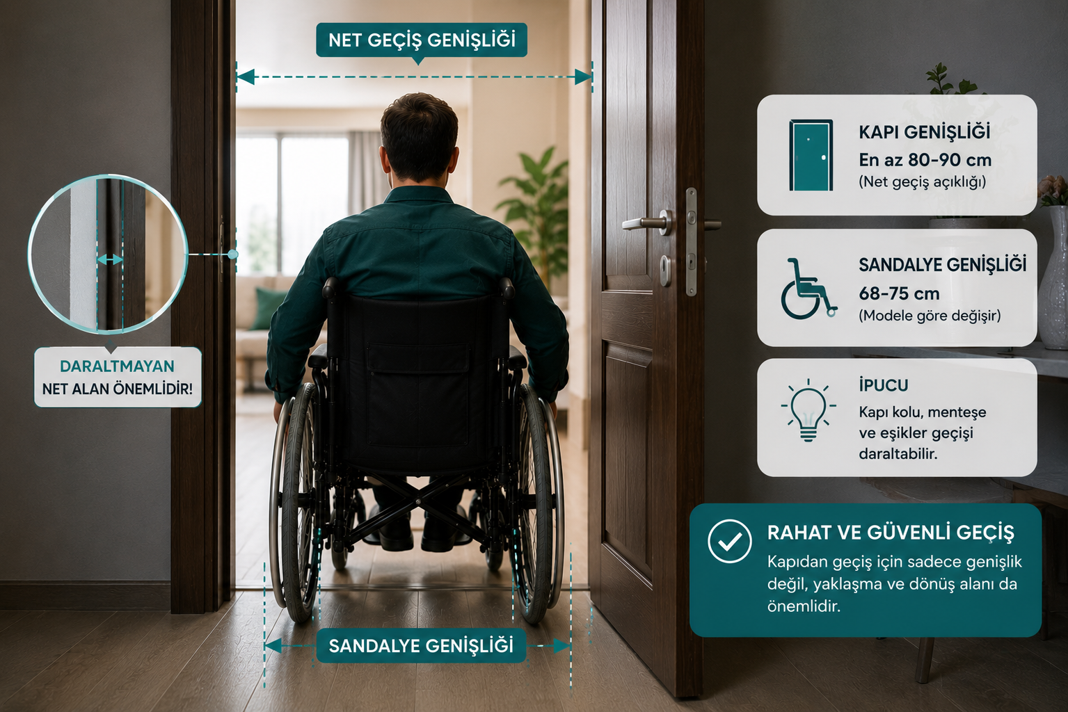 Tekerlekli Sandalye Kapıdan Geçer mi? Kapı Genişliği Rehberi