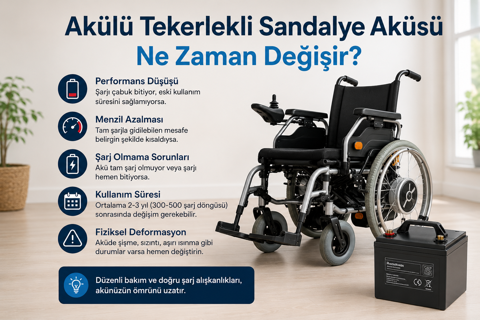 Akülü Tekerlekli Sandalye Aküsü Ne Zaman Değişir?
