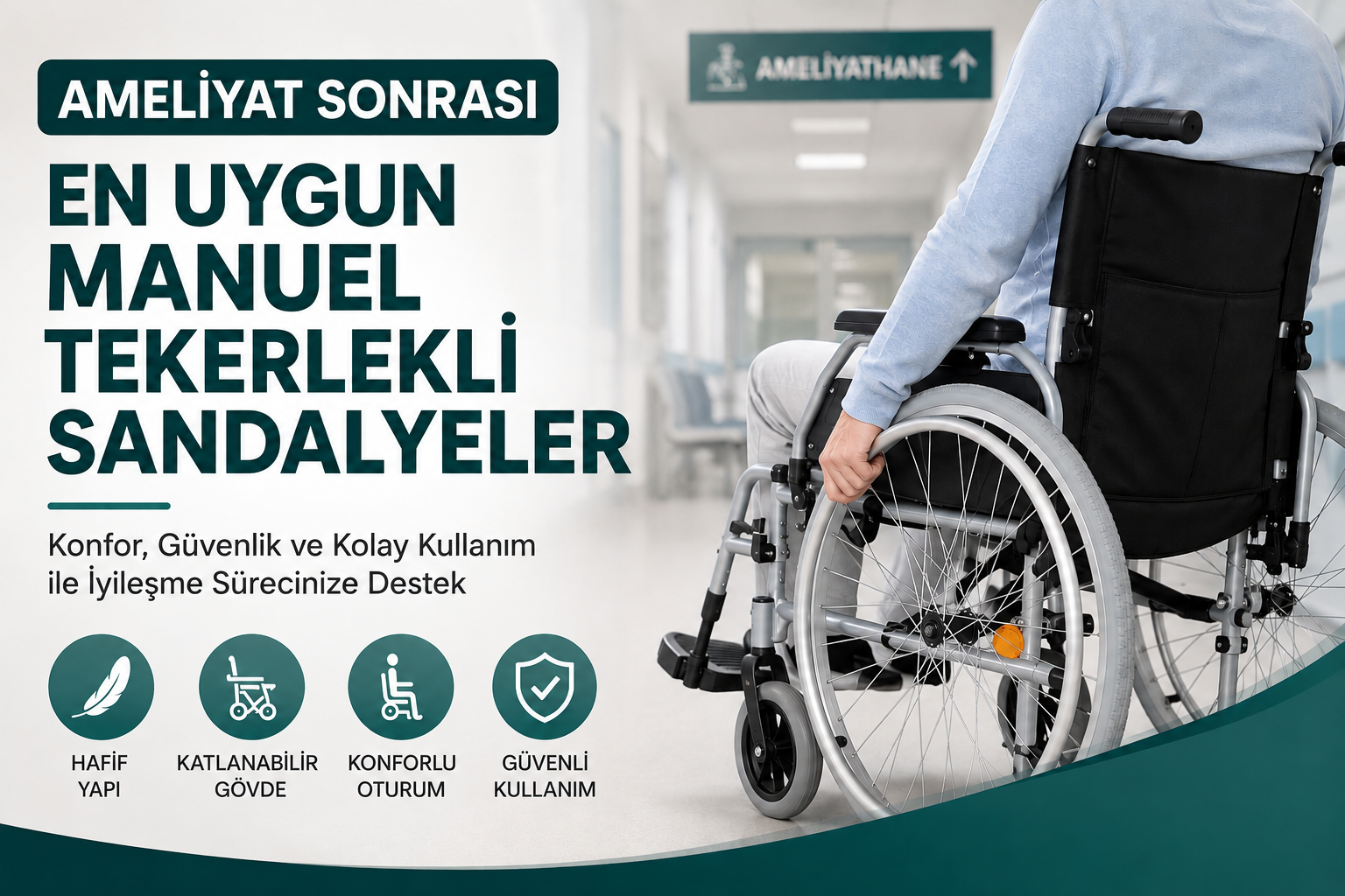Ameliyat Sonrası Kullanılabilecek En Uygun Manuel Tekerlekli Sandalyeler