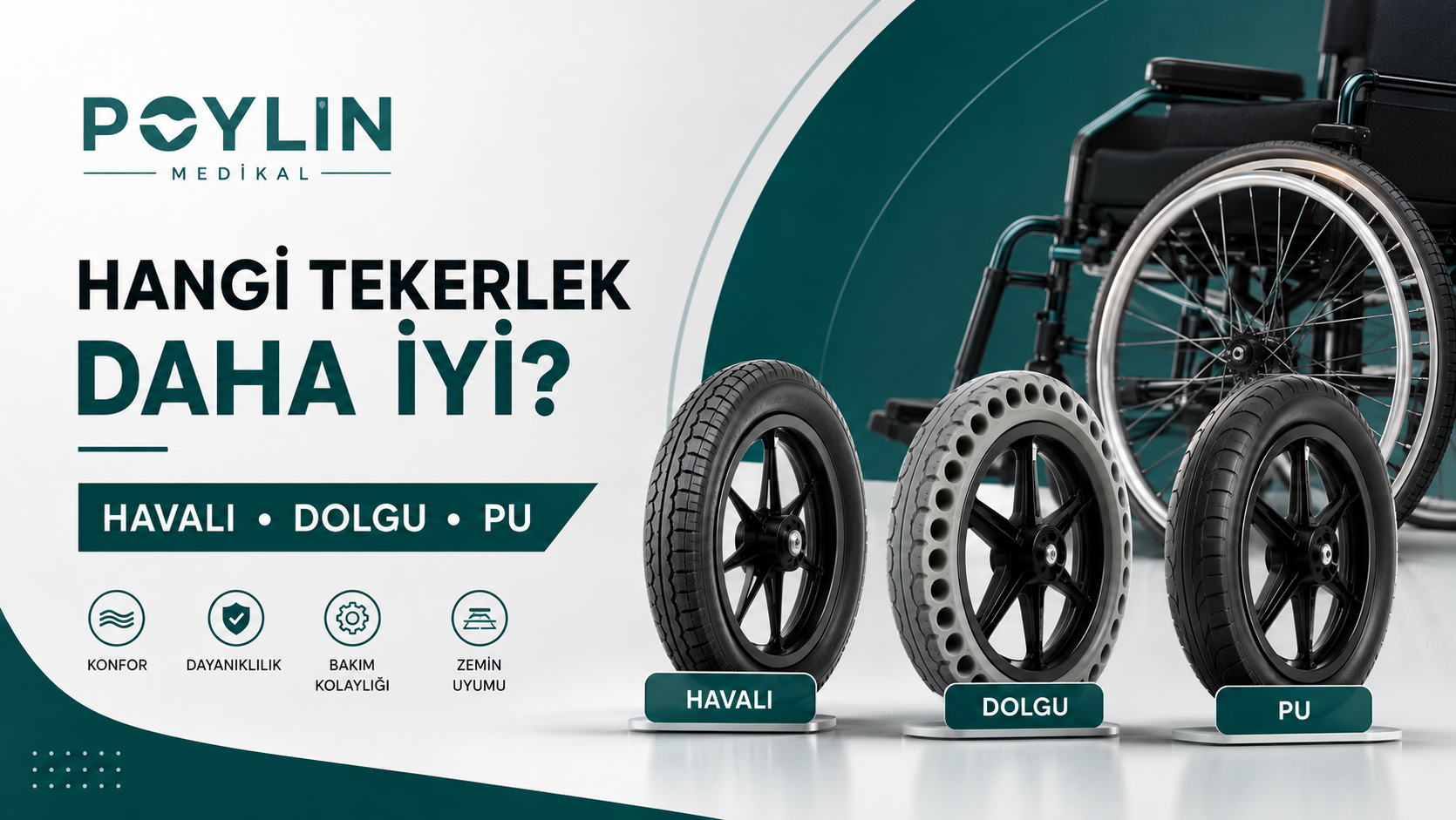 Tekerlekli Sandalye İçin Hangi Tekerlek Daha İyi? Havalı, Dolgu ve PU Karşılaştırması