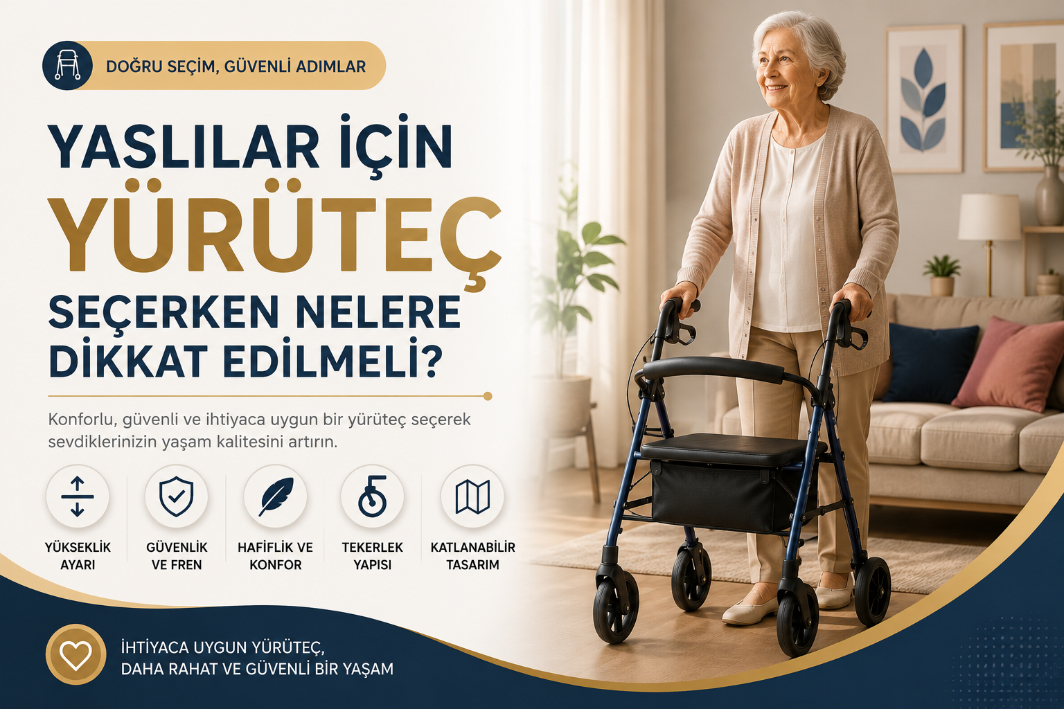 Yaşlılar İçin Yürüteç Seçerken Nelere Dikkat Edilmeli?