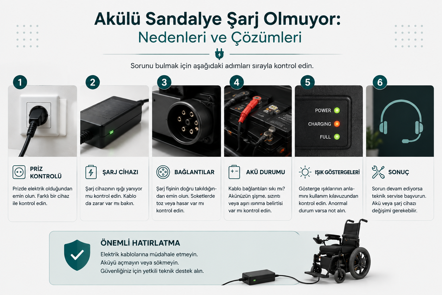 Akülü Sandalye Şarj Olmuyor: Nedenleri ve Çözümleri