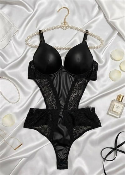 Midnight Elegance Destekli Bodysuit