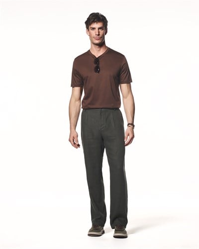 %100 Keten Pantolon