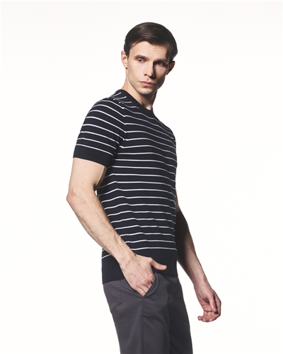 Çizgili Triko T-Shirt