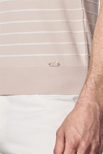 Çizgili Triko T-Shirt