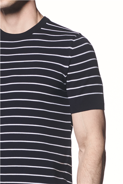 Çizgili Triko T-Shirt
