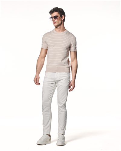 Çizgili Triko T-Shirt